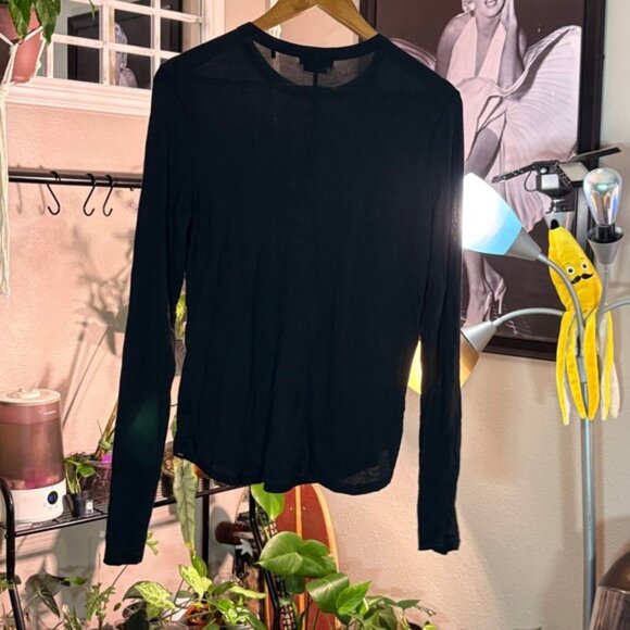 Prana Long Sleeve Top - Women's Lightweight Black Tee Shirt - Size M - Picture 3 of 9